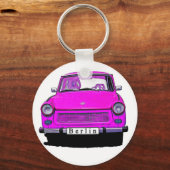 Roze trabant-auto sleutelhanger (Voorkant)