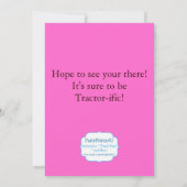 Roze tractor Boerderij Birthday Party nodigt uit Kaart (Achterkant)