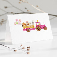 Roze tractor boerderij dieren meisje verjaardag vo