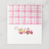 Roze tractor boerderij dieren meisje verjaardag vo plaatskaartje (Buitenkant ongevouwen)