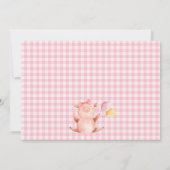 Roze Tractor boog Boerderij Dieren 1e Verjaardag Kaart (Achterkant)