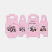 Roze Tractor Flag Waterverf Meisje Baby shower Bedankdoosjes (Uitgevouwen)