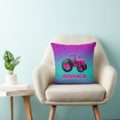 Roze Tractor Kussen (Stoel)