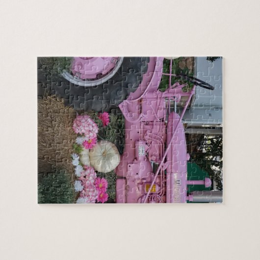 Roze tractor legpuzzel (Horizontaal)