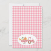 Roze Tractor pompoen en boerderijdieren 1e verjaar Kaart (Achterkant)