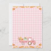 Roze Tractor Pompoenen Boerderij Dieren 1e Verjaar Kaart (Achterkant)