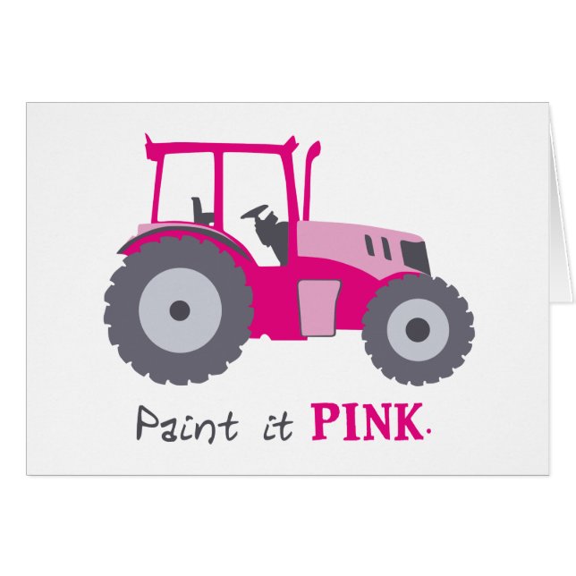 Roze tractor schildert roze! (Voorkant Horizontaal)