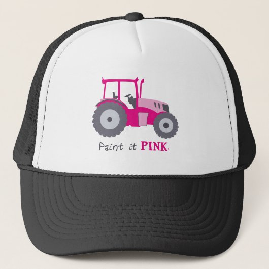 Roze tractor schildert roze! trucker pet (Voorkant)