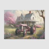 Roze tractor tissuepapier (Voorkant)
