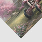 Roze tractor tissuepapier (Detail)