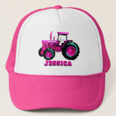  Roze Tractor Trucker Pet (Voorkant)