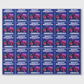 Roze Tractor Verjaardag Cadeaupapier (Vlak)