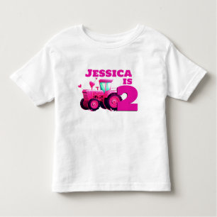 Roze Tractor Verjaardag Kinder Shirts