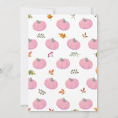 Roze Tractoren Pompoen Verjaardag Oogst Feest Kaart (Achterkant)