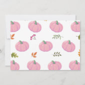 Roze Tractoren Pompoen Verjaardag Oogst Party Foto Kaart (Achterkant)