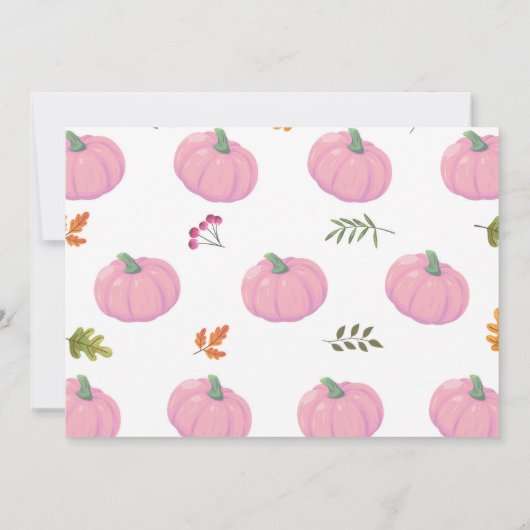 Roze Tractoren Pompoen Verjaardag Oogst Party Foto Kaart (Achterkant)