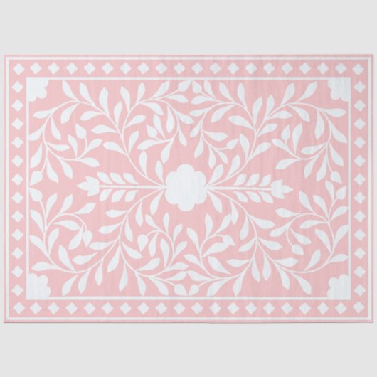 Roze Traditioneel Been Inlegwerk Decoupage Papier (Voorkant)