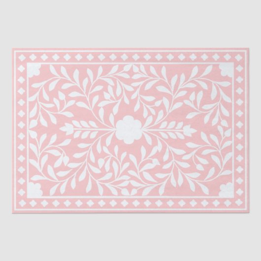 Roze Traditioneel Been Inlegwerk Decoupage Papier (Voorkant)