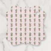 Roze traditionele kerstboom | Pinkmas Bedankjes Labels (Achterkant)