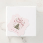 Roze traditionele kerstboom | Pinkmas Bedankjes Labels (In situ)