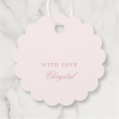 Roze traditionele kerstkrans | Pinkmas Bedankjes Labels (Achterkant)