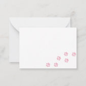 Roze trail van Cat Paw Print Fun  Notitiekaartje (Achterkant)