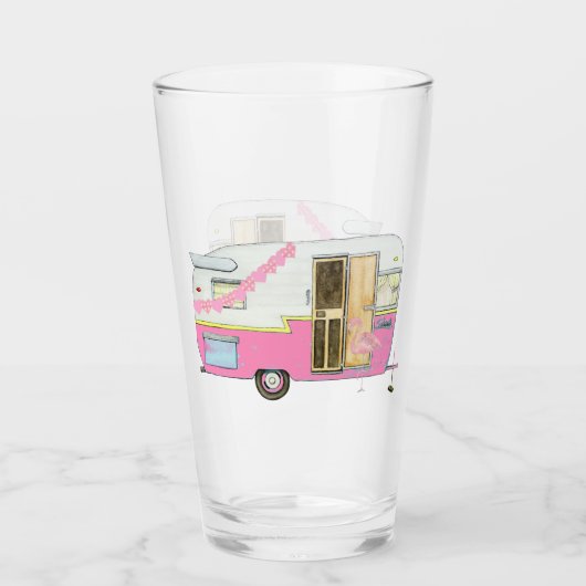 Roze  trailer die ze heeft geslikt glas (Voorkant)