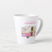 Roze  trailer die ze heeft geslikt latte mok (Rechterhoek)