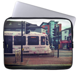 Roze tram laptop sleeve