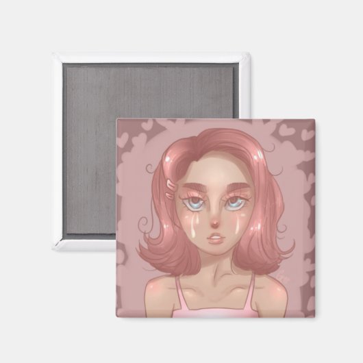 Roze tranen magneet (Voorkant / Achterkant)