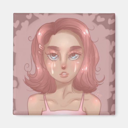Roze tranen magneet (Voorkant)