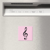 Roze Treble Clef Magnet (Insitu (Vaatwasser))