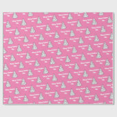 Roze Tree Gift Wrap | Merry Christmas Pink Cadeaupapier (Vlak)