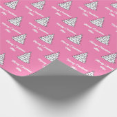 Roze Tree Gift Wrap | Merry Christmas Pink Cadeaupapier (Hoek)