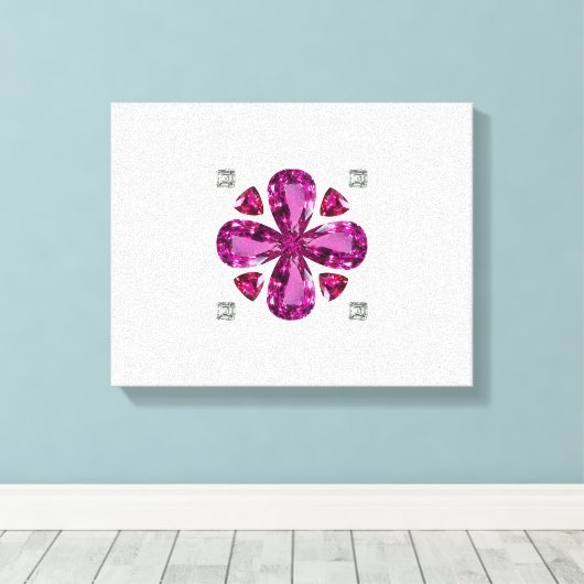 Roze Trefoil Art Canvas Afdruk (Insitu (Houten vloer))