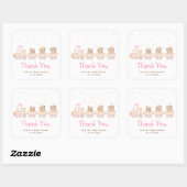 Roze Trein Baby Shower Bedankt Sticker (Vel)