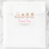 Roze Trein Baby Shower Bedankt Sticker (Tas)