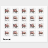 Roze Trein Engine  Steampunk Dank u Vierkante Sticker (Vel)