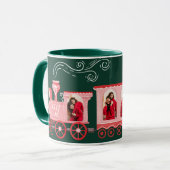 Roze  Trein Kerstboom Levering Foto Mok (Voorkant links)