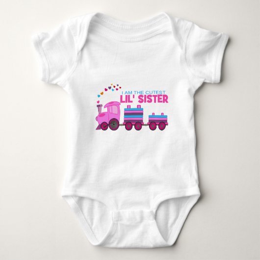 Roze trein - Lil' Sister Romper (Voorkant)