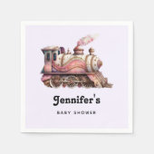 Roze Trein Motor  Steampunk Baby shower Servet (Voorkant)