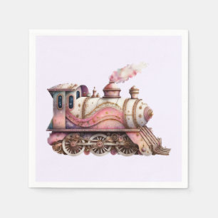 Roze Trein Motor  Steampunk Servet