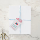 Roze Trein Verjaardagscadeau Label Cadeaulabel (Met Touw)