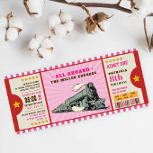 Roze treinkaartje Birthday-instapkaart Kaart