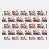 Roze Treinmotor Steampunk Pattern Inpakpapier Vel (Voorkant 3)