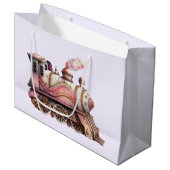 Roze Treinmotor  Steampunk Stijl Groot Cadeauzakje (Voorkant Gekanteld)