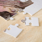 Roze Treinmotor  Steampunk Stijl Legpuzzel (Zijkant)