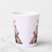 Roze Treinmotor Steampunk Stijl Papieren Bekers (Rechts)