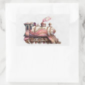 Roze Treinmotor  Steampunk Stijl Rechthoekige Sticker (Tas)