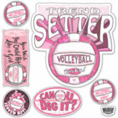 Roze trend setter Volleyball Sticker (Voorkant)